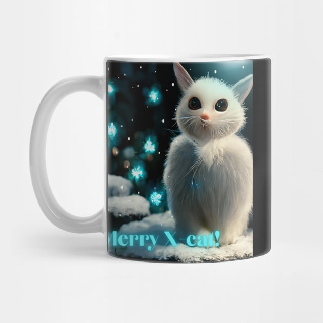 Christmas cat - winter kitten enjoying snow by Design-by-Evita